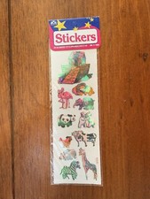 Vintage OTC Stickers Noah  s Ark Animals Brand New Unused Shiny Iridescent 1990s