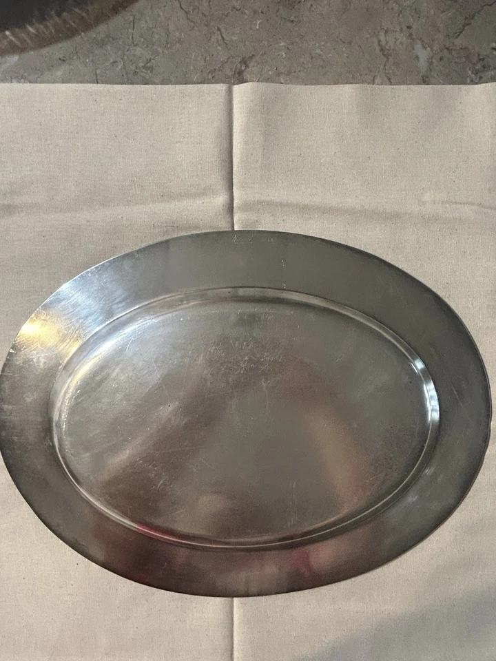 Prato oval National Silverplate borda amarrada grande 14 polegadas vintage - Imagem 2 de 4