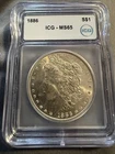 1886 Morgan Silver Dollar ICG MS65. Very Clean Coin With Great Details.