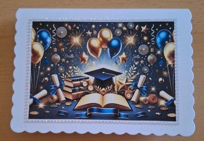 3D-Grusskarte °Abitur oder bestandene Prüfung°  ABI 2026 Handarbeit Strass