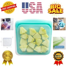 Versatile Aqua Reusable Food Storage Bag – Microwave, Dishwasher Safe - 28 Oz