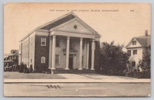 Postcard Vintage the First Church of Christ Scientist in Melrose, MA.