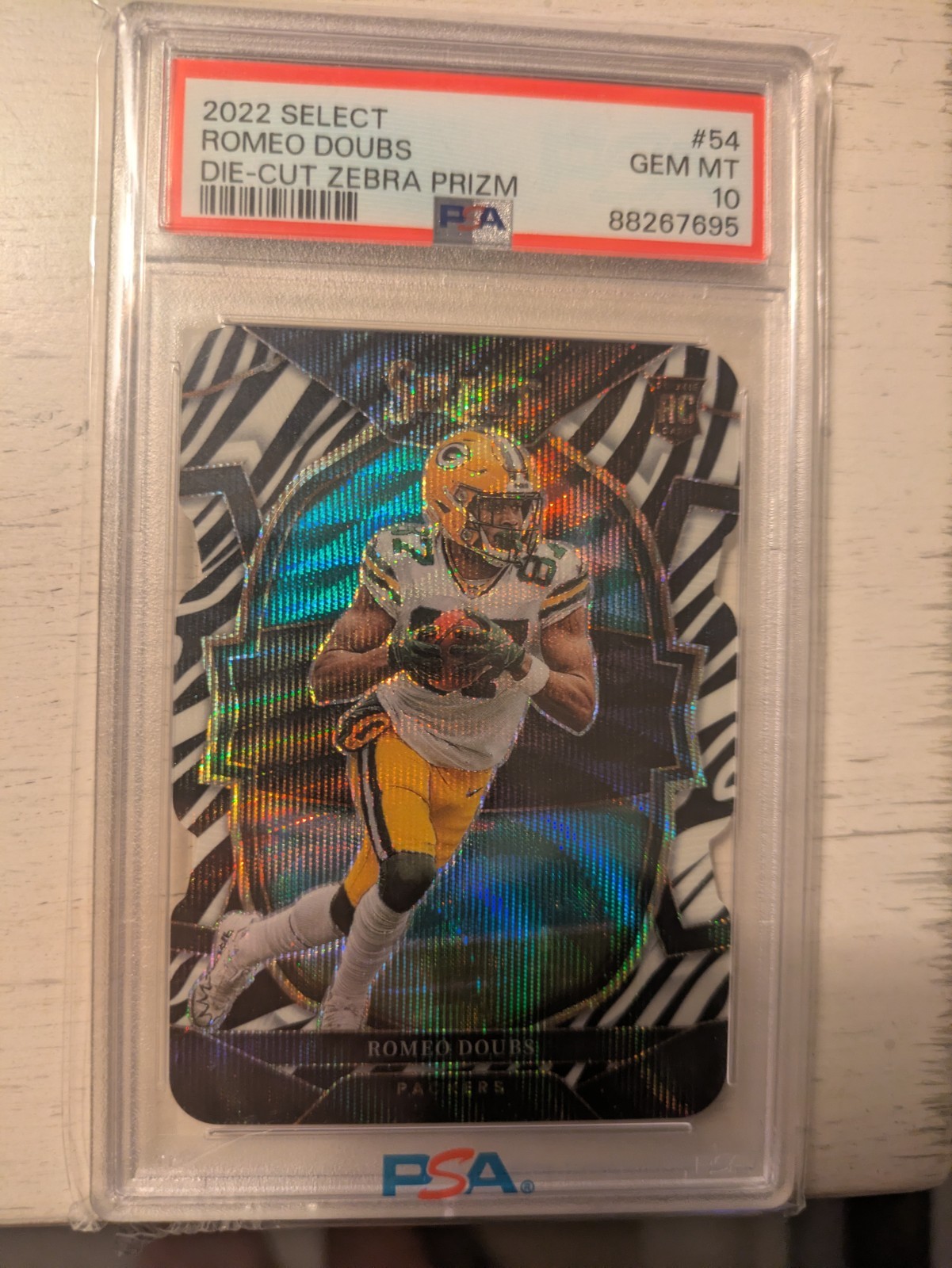 Romeo Doubs Panini Select #54 Zebra Prizm