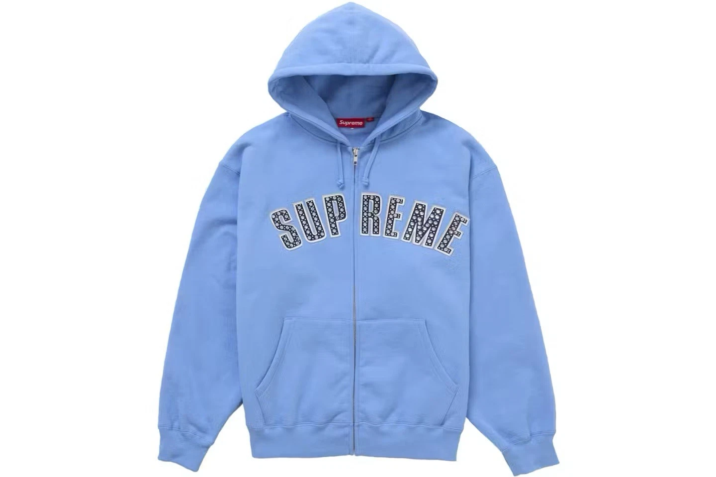 Supreme b.b. Sweat à capuche Simon Baby bleu XL clouté zippé EN MAIN