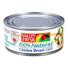 Valley Fresh 100% Natural Chicken Breast with Rib Meat in Broth 3 Pack