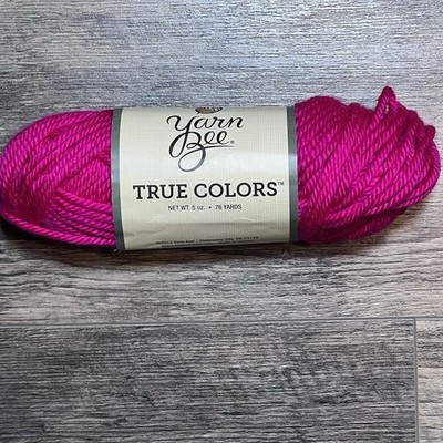 YARN BEE True Colors #620 HOT PINK 76 Yards 5 oz Acrylic #6 Super Bulky New