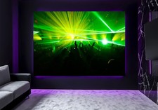 Large A0 A1 Green Blue Nightclub Lazers DJ Club Dance Festival Wall Art Poster