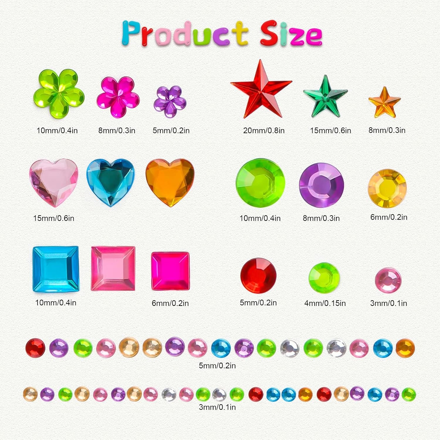 Gem Stickers 1510pcs Rhinestone Self-Adhesive Bling Jewels for DIY Crafts