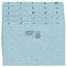 Esselte Self-tab Style Index Card Guide - Printeda To Z - 9" X 6" - 25 / Set -