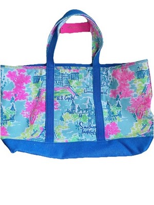 Lilly Pulitzer Mercato Tote in ''Multi Lilly Loves DC'' NWT sold out bag rare