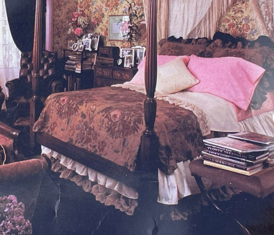 Sábana bajera vintage Ralph Lauren Avery damasco 2 fundas de almohada estándar 3 piezas Foto 4 de 4