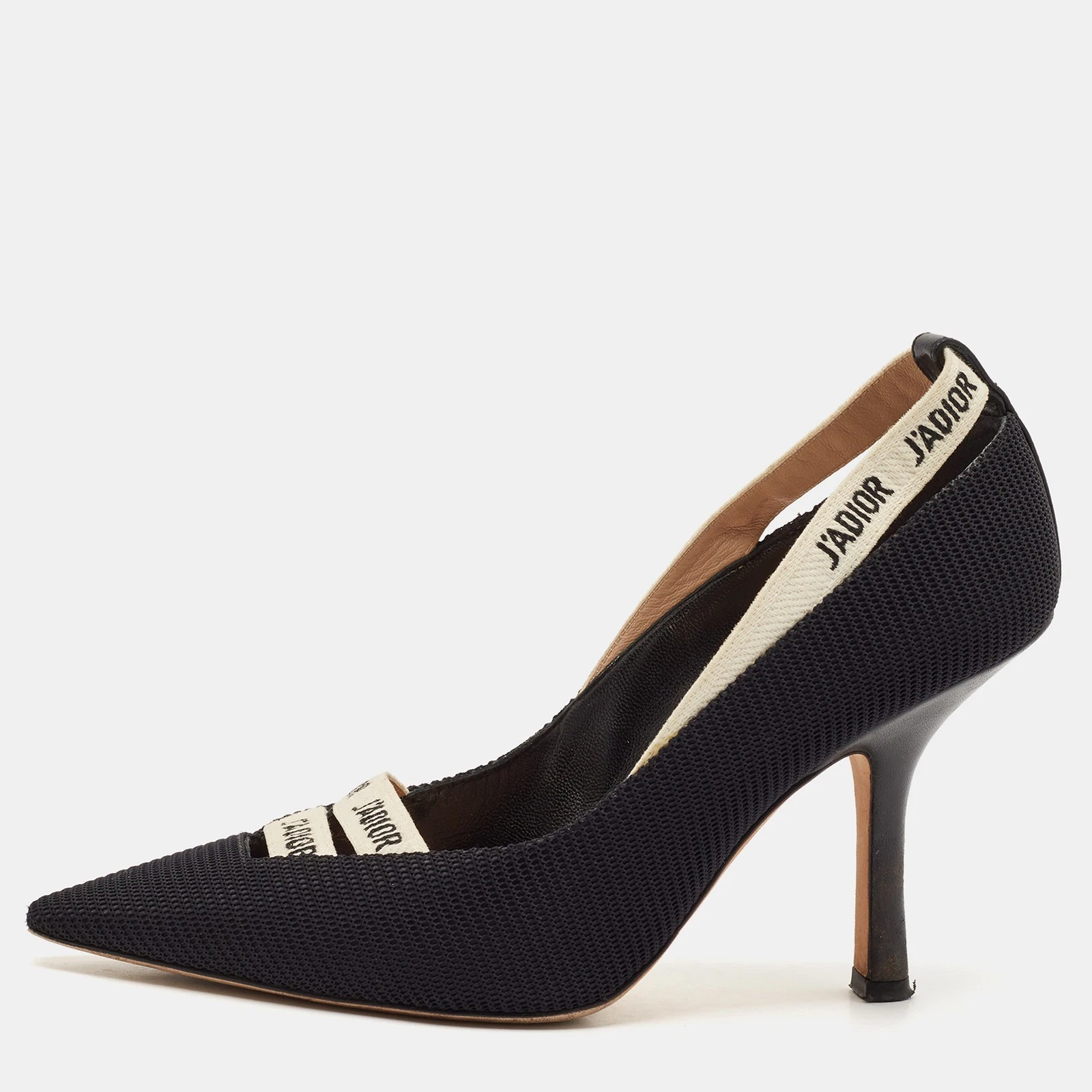 Escarpins à ruban Christian Dior noir tissu technique J'adior taille 37