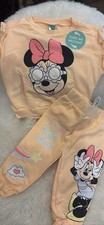 NEW Disney Minnie Mouse 2 Piece Sweatsuit Girls Size 6 Yellow Fleece set Free Sh