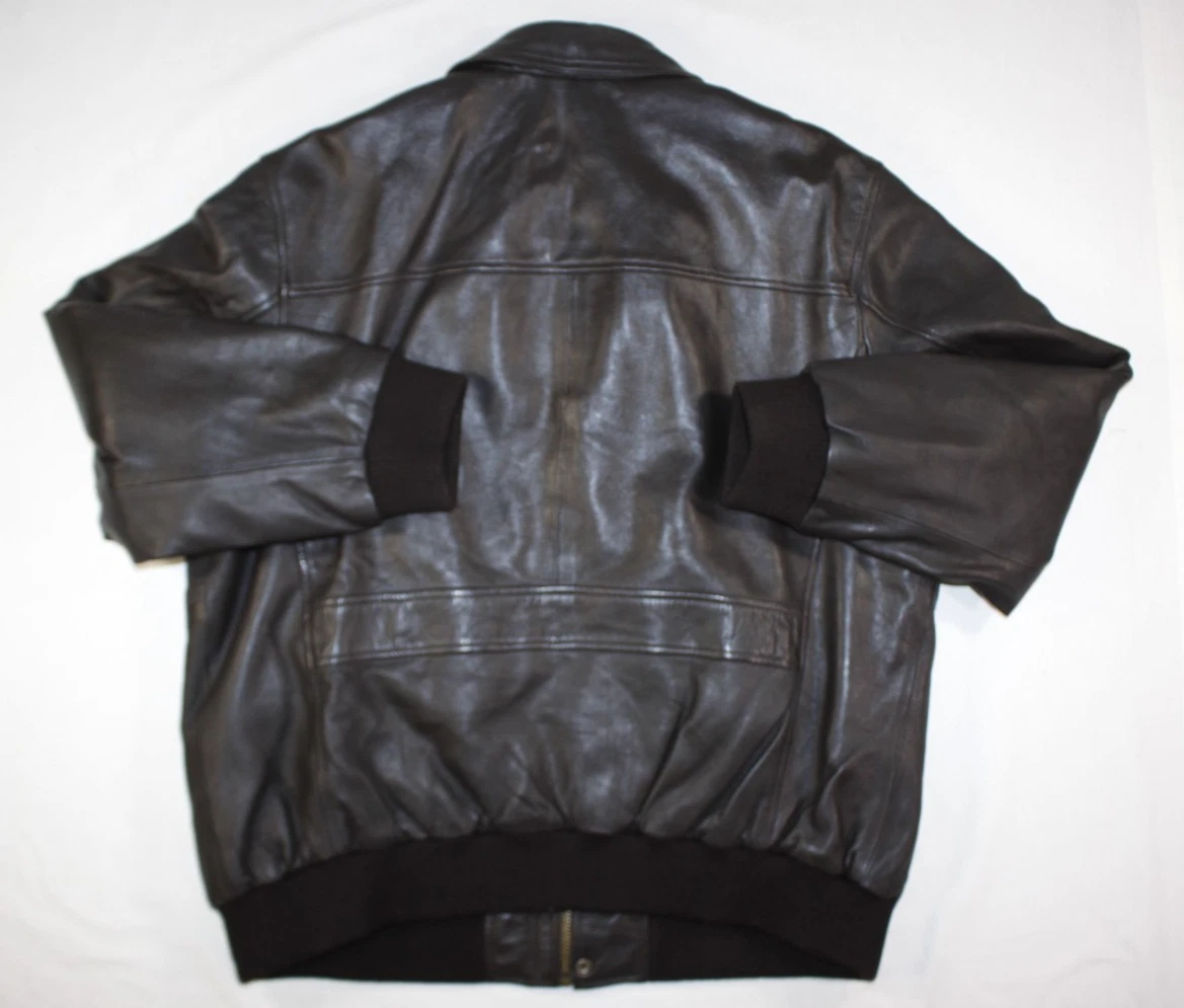 Wilsons Leather Jacket Men's XXL Chris A-2 Bomber American Flag USA Brown image 11