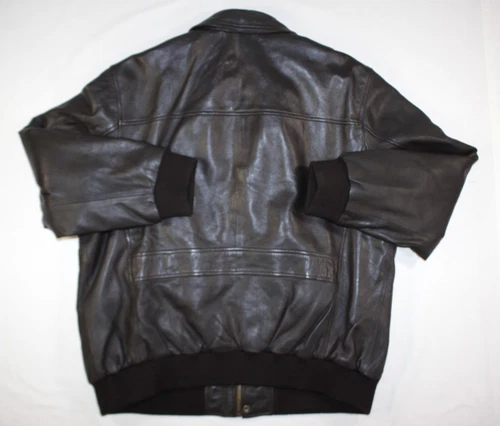 Wilsons Leather Jacket Men's XXL Chris A-2 Bomber American Flag USA Brown image 11