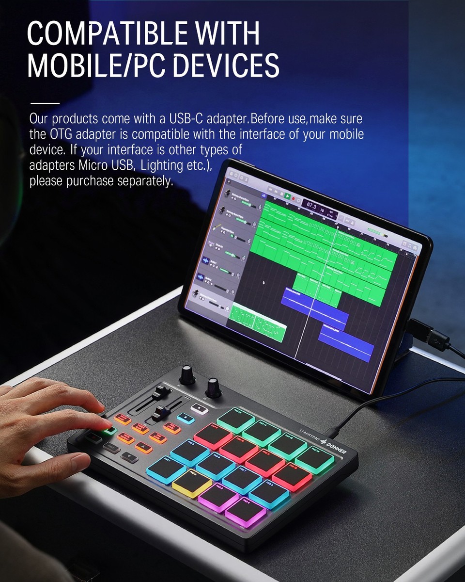 Donner DPD-16 STARRYPAD USB MIDI Keyboard Pad Beat Maker With