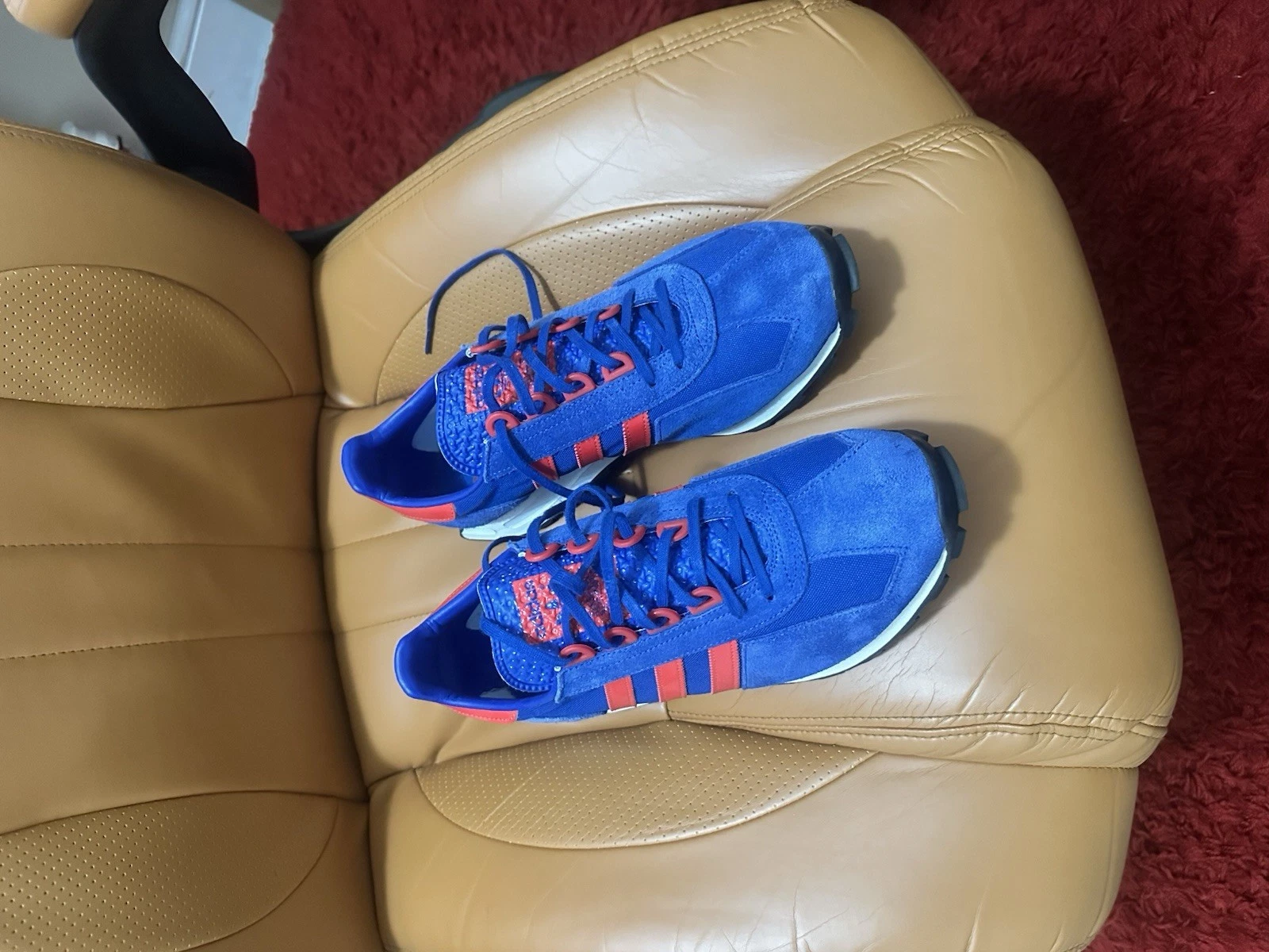 Adidas Originals scarpe da ginnastica uomo retrò blu scamosciate taglia UK 11