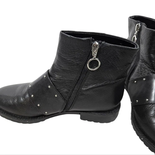 Avec Les Filles Graham Black Studded Leather Ankle Boots - Imagen 10 de 14