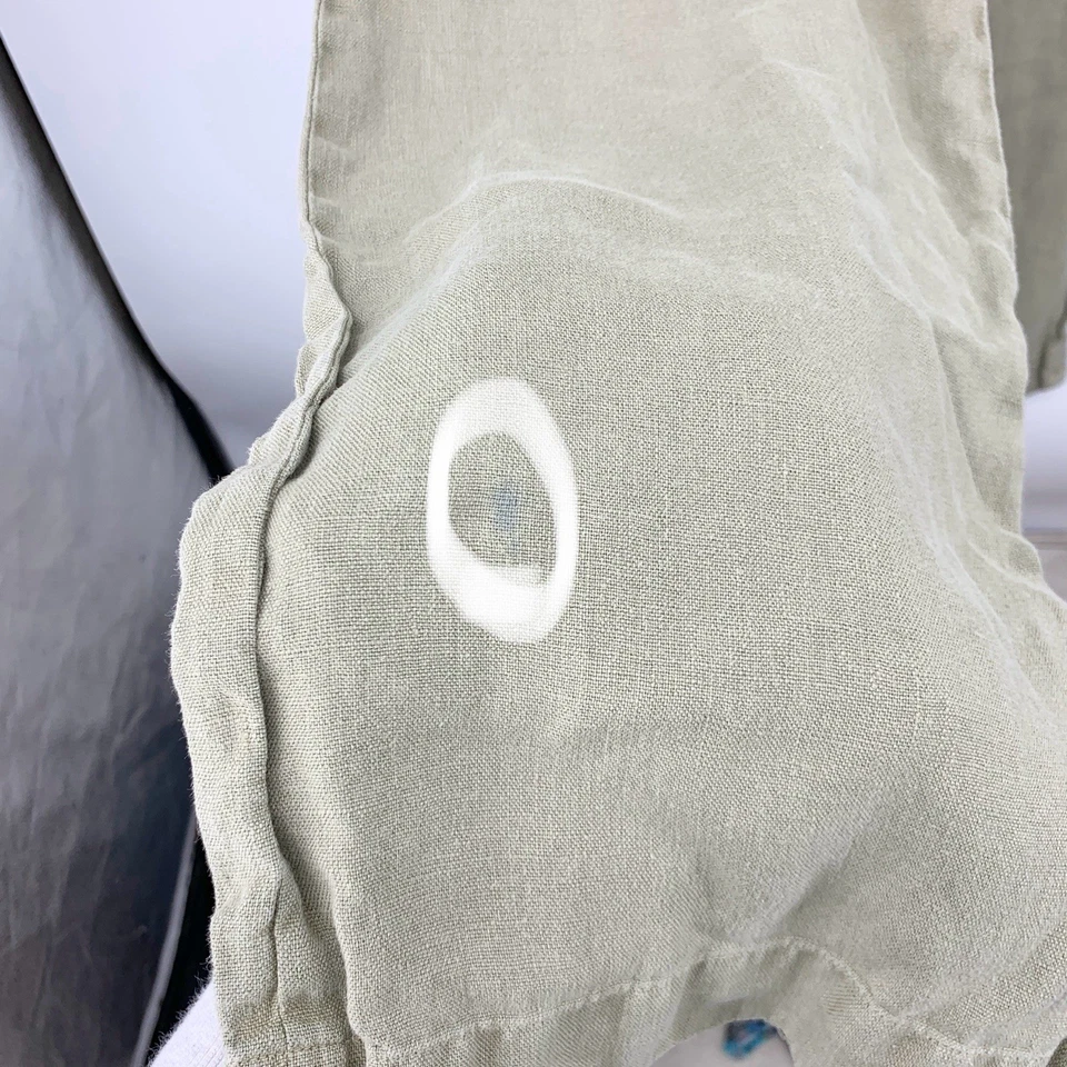 Ralph Lauren Etiqueta Azul Mujer Talla 8 Pantalones Pierna Ancha Pantalones Verde Lino Medio Foto 4 de 4