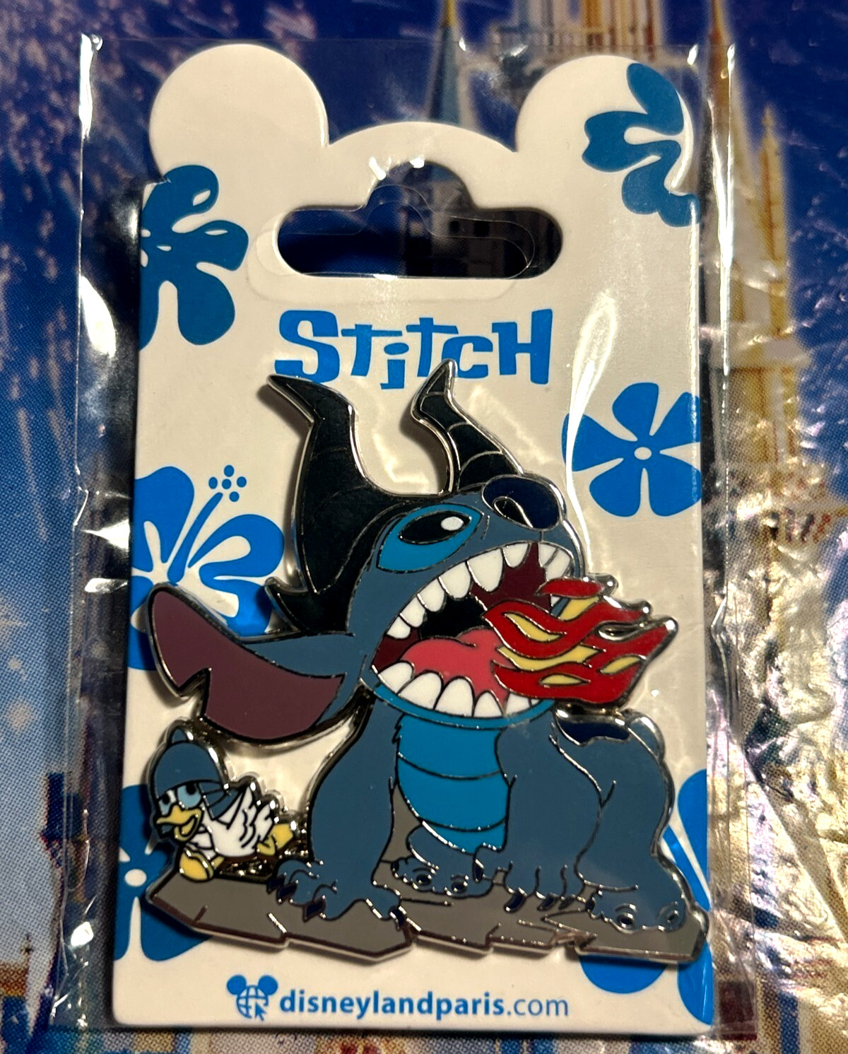 🐉 Stitch Crashes Maleficent Fire Breathing Dragon Pin: Stitch Ducklings DLP Pin