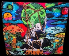 Psycedelic Skeleton Wall Hanginging Krelymics Celestial Tapestry Planets Colors