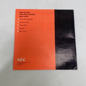 Keith Courage in Alpha Zones (Turbografx-16, 1989) - MANUAL ONLY