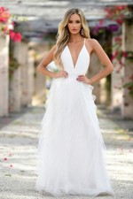 Size XS, Alances Maxi Dress - White Tulle - FINAL SALE