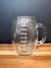 Home Essentials Large Glass Football Beer Mug  6" With Handle NFL  NCAA