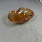 VTG Murano Orange Hand Blown Glass Ashtray Bullicante Mid Century Modern Bubble
