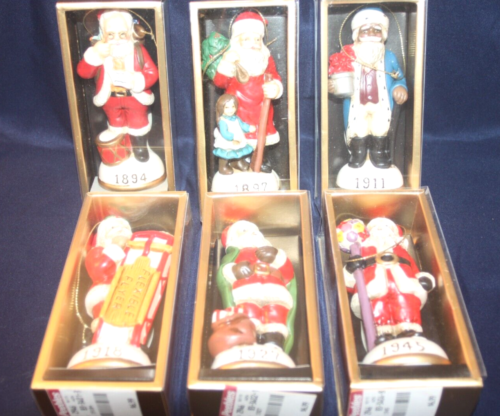 Group of 6 Memories of Santa Collection Ornaments 1894, 1897, 1911 +3 more - Afbeelding 1 van 8