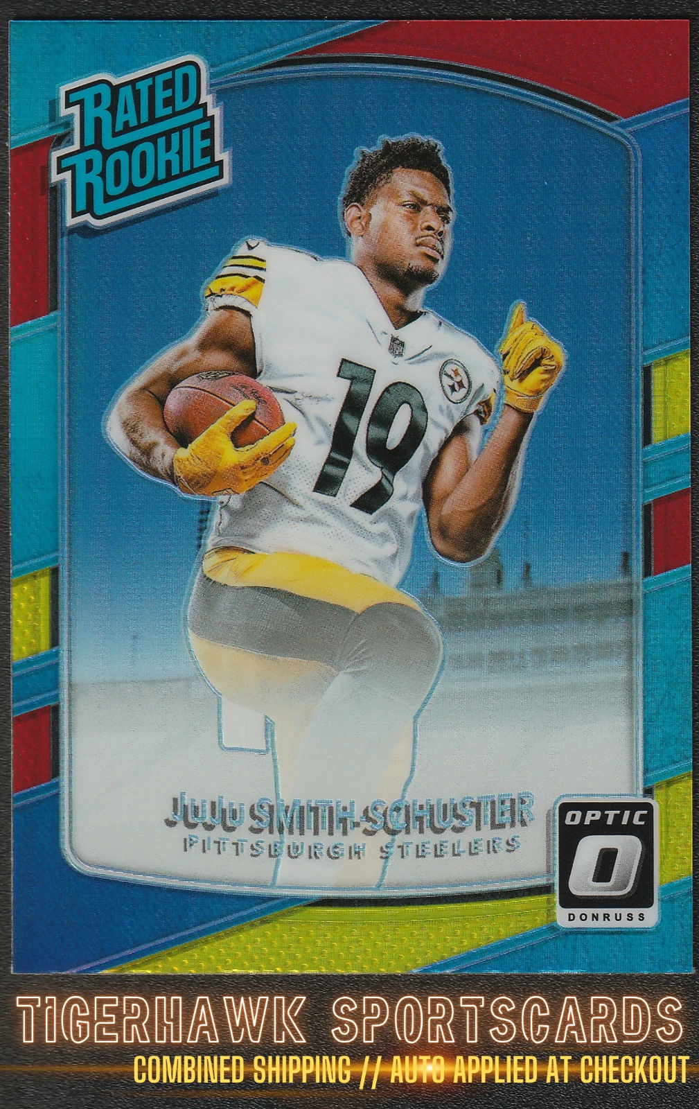 JuJu SMITH-SCHUSTER 2017 Panini Donruss Optic Rated Rookie #176 Red Yellow Prizm