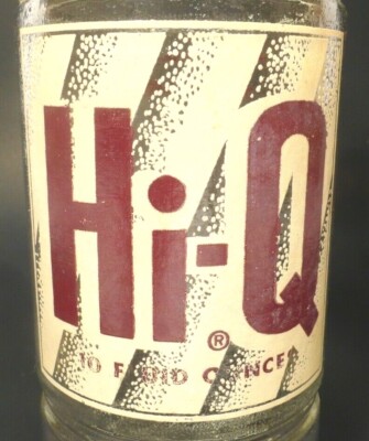 vintage ACL Soda POP  Bottle:  HI-Q BEVERAGES -  10 OZ - raised lettering name