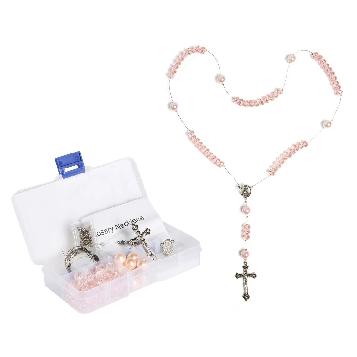 Rosary Making Kit Glass Bead Rosary Supplies Beads Jewelry Making PINK