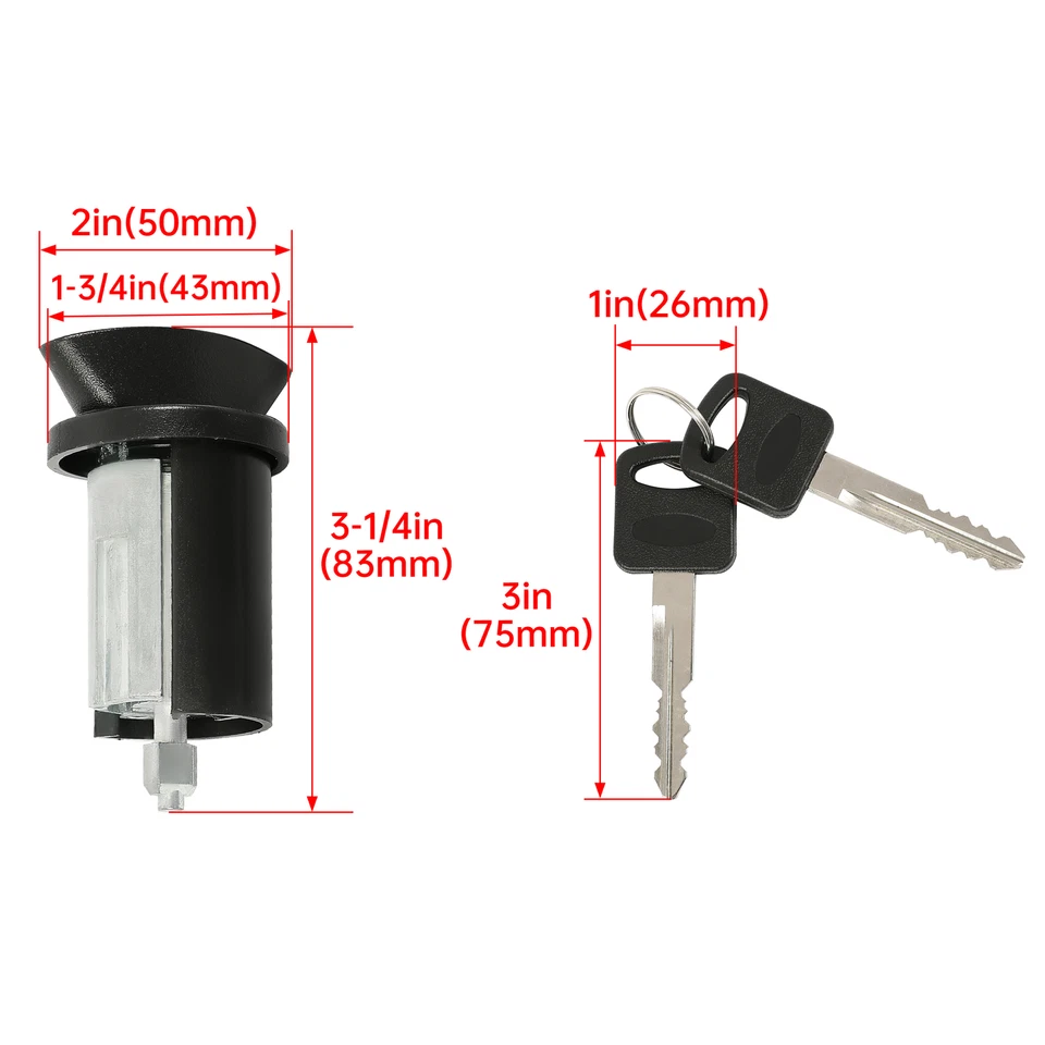 Cilindros de bloqueo de puerta e interruptor de encendido con llaves para Ford E150/250/350 1996-2008 Foto 2 de 4