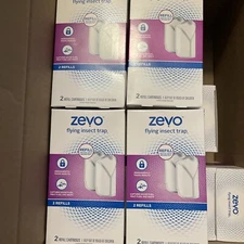 (4) 2 pack Zevo Flying Insect Trap Refill Cartridges 8 Total
