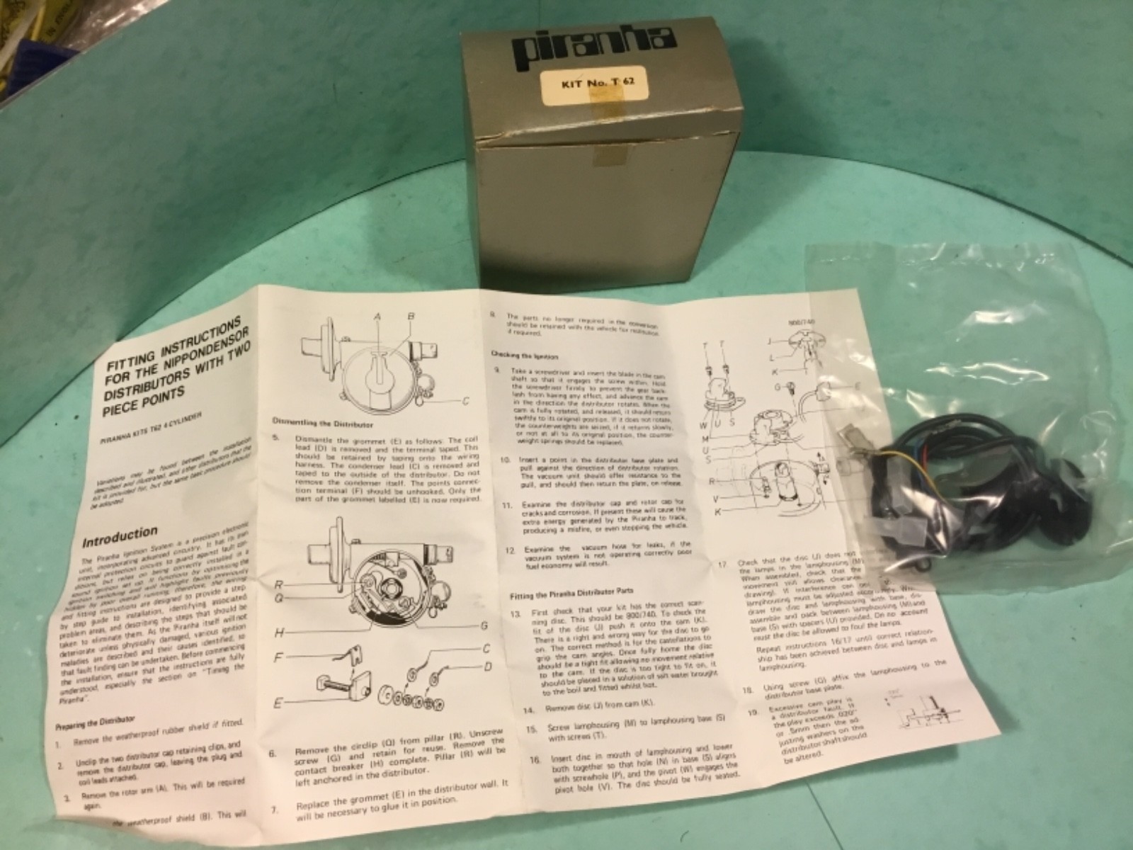 Car distributor electronic kit piranha T62.nippondensor 2 piece points