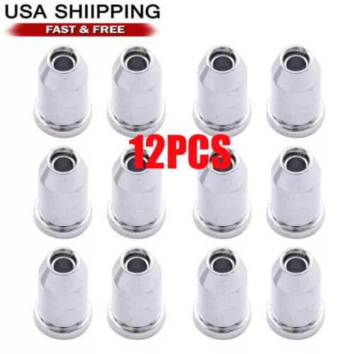 1/4" Guitar String Mounting Ferrules - Chrome - Thru Body Accessories Set of 12