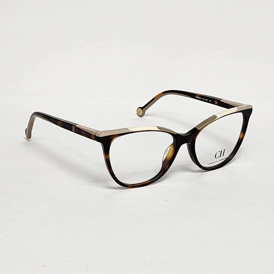 Женские овальные кошачьи очки Carolina Herrera VHE834K черепаховые/бежевые | 54 мм - Изображение 3 из 4