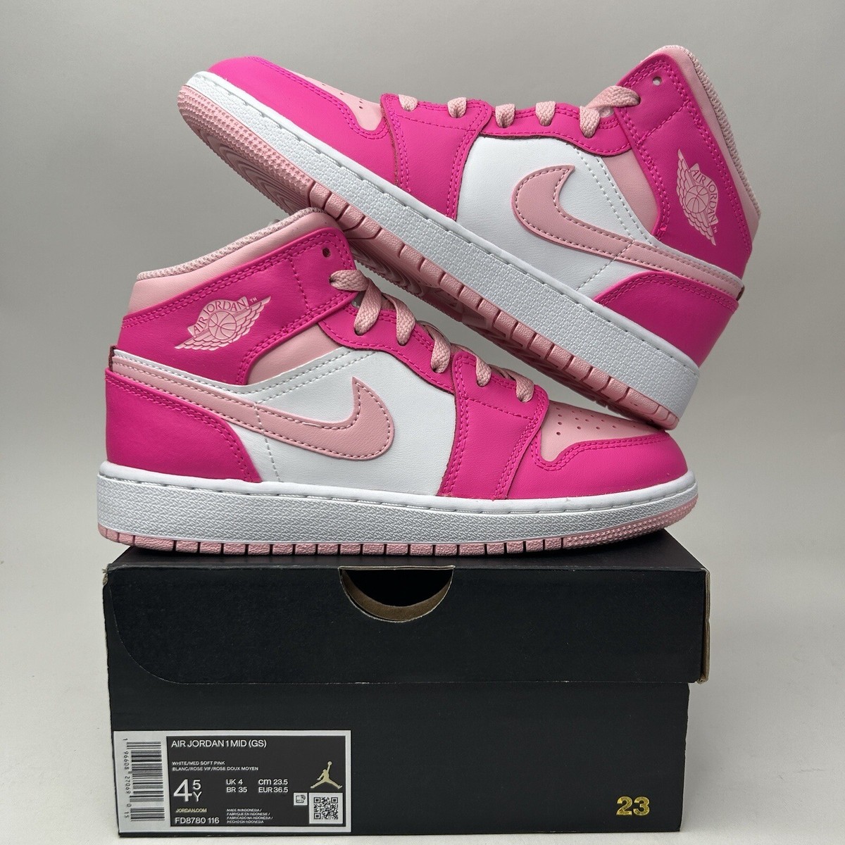 Nike Air Jordan 1 Mid GS “Fierce Pink/Barbie” FD8780-116 4.5 Nike Air Jordan 1 Mid GS “Fierce Pink/Barbie” FD8780-116 4.5