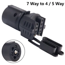 Universal 7 Way RV Trailer Tow Connector to 4/5 Pin Flat Adapter Coverter Plug