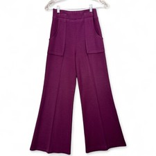 Vintage 70s Big Bell bottoms Flare Pants Pockets Wide Leg Trouser Plum Purple 7