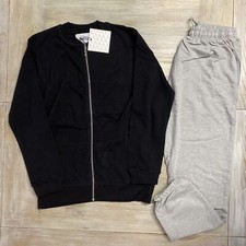 Mens Tracksuit Black Small Track Top Joggers RRP 60 King Kouture