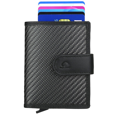 Greenburry RFID Leder Card-Slider Carbon Nappa Kartenetui Kreditkartenetui 1137
