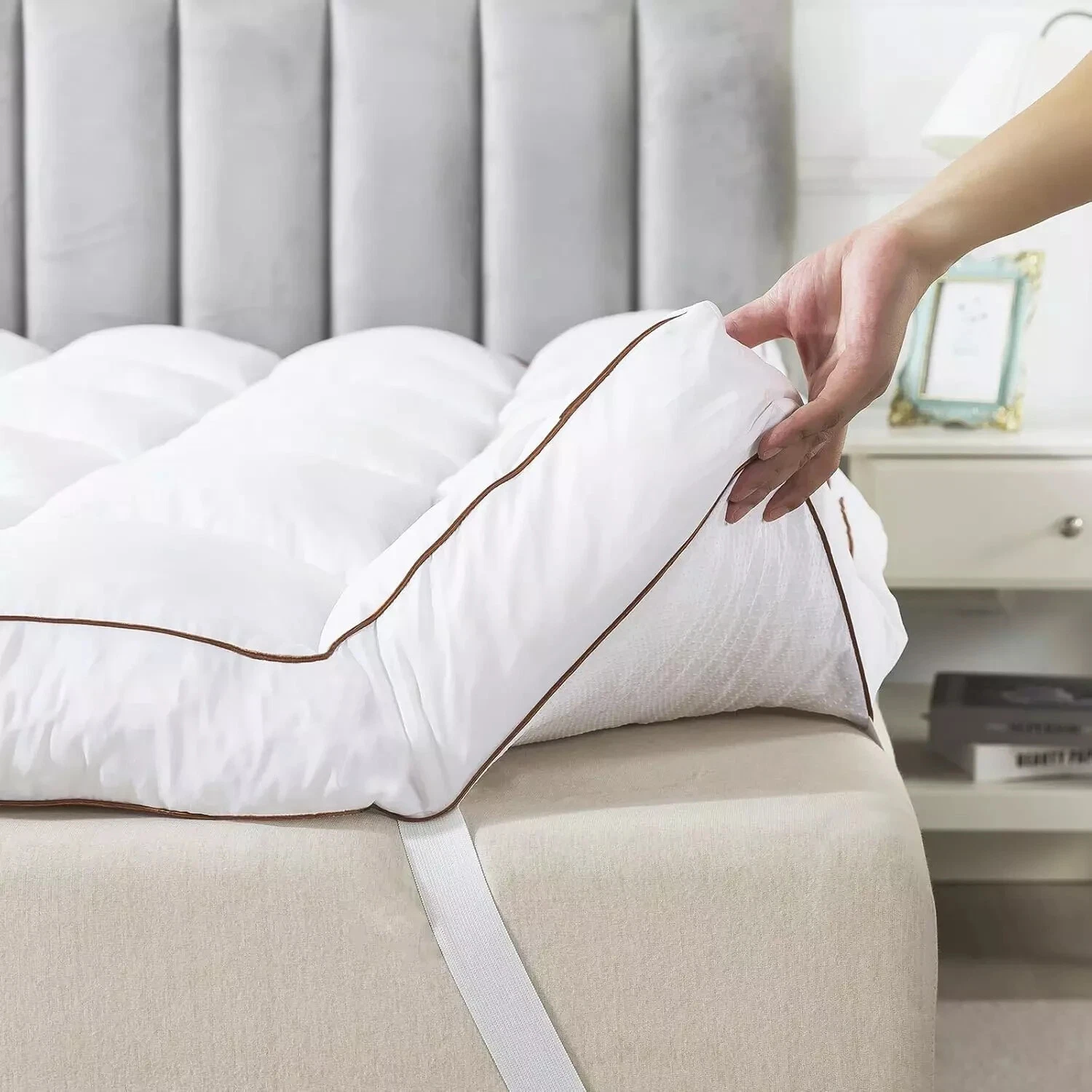 3 Inch Memory Foam Mattress Topper King Size plus Thicked down Alternative-Lined