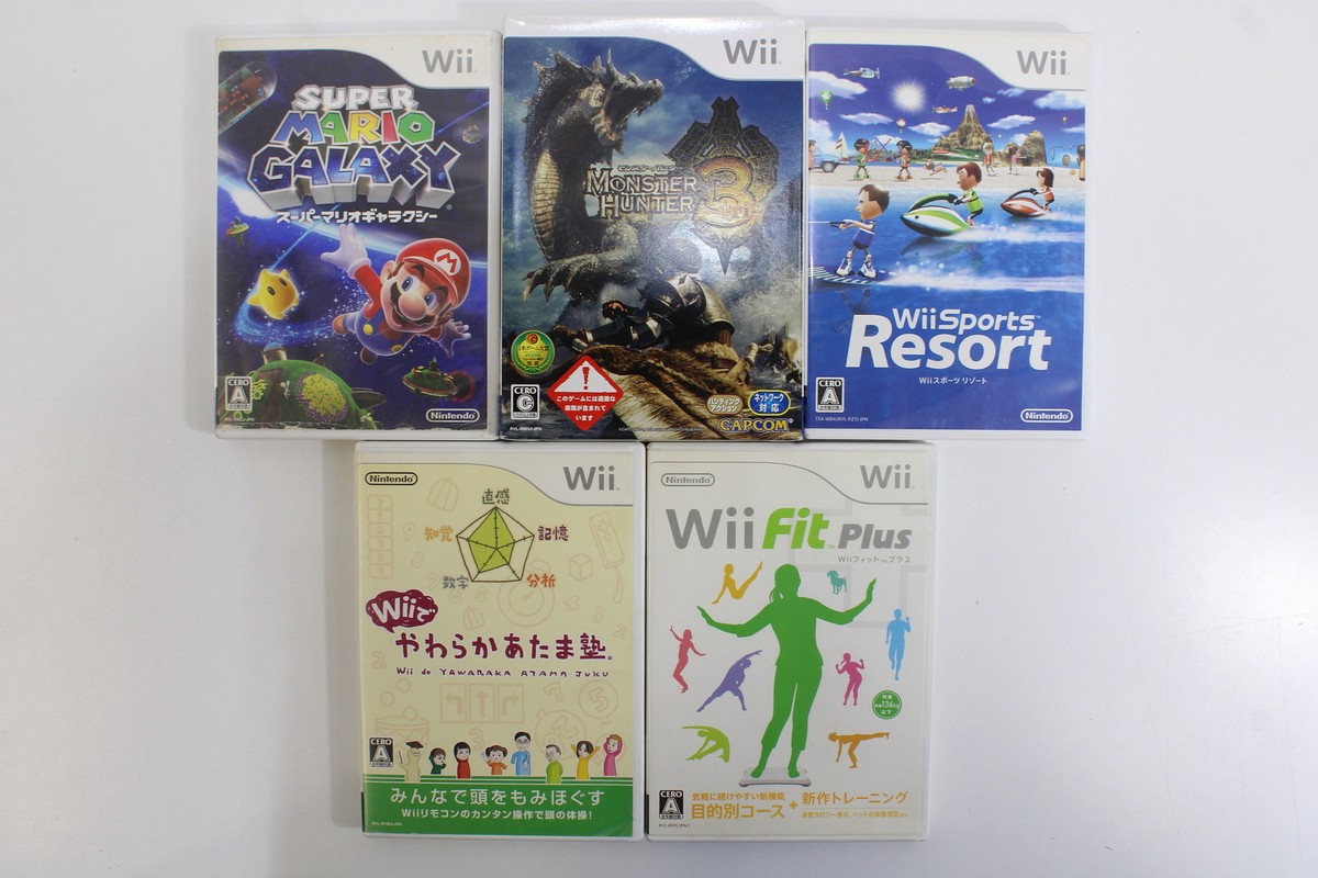 Lot 5 Nintendo Wii Game JAPAN REGION Mario Galaxy Monster Hunter 3
