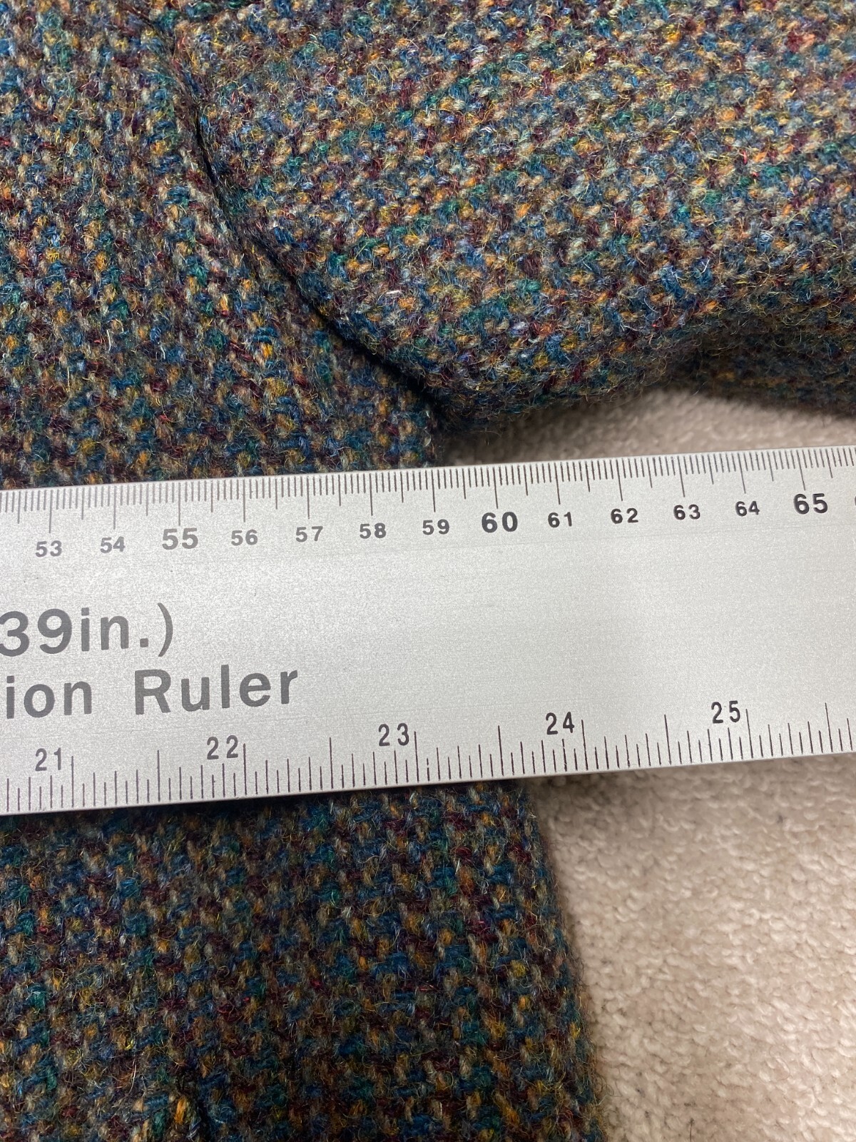 Dunn & Co Vintage Harris Tweed Single Breasted Long Coat 46" Chest XL