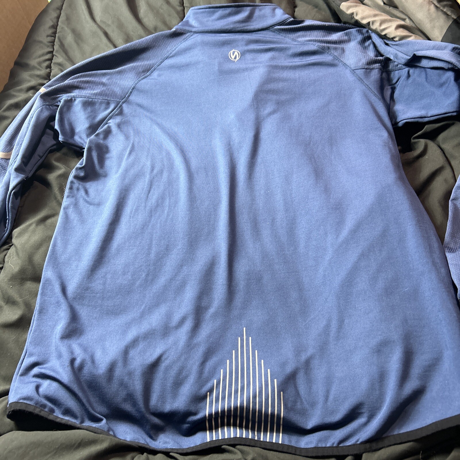 Illuminite 1/4 Zip Active Shirt Men XL Blue Long Sleeve Cycling Reflective