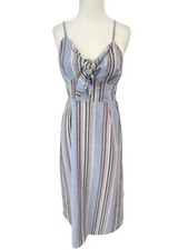 THML Anthropologie Size M Multicolor Striped Sleeveless Sundress Side Slits