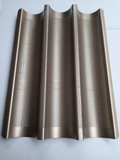 Baguetteblech f. 3 Baguettes Antihaftbeschichtung Backblech Brotbackform - A418