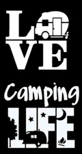 Camping Love Therapy Life 2 Pack Vinyl Decals Car Truck Camper Window Camper RV